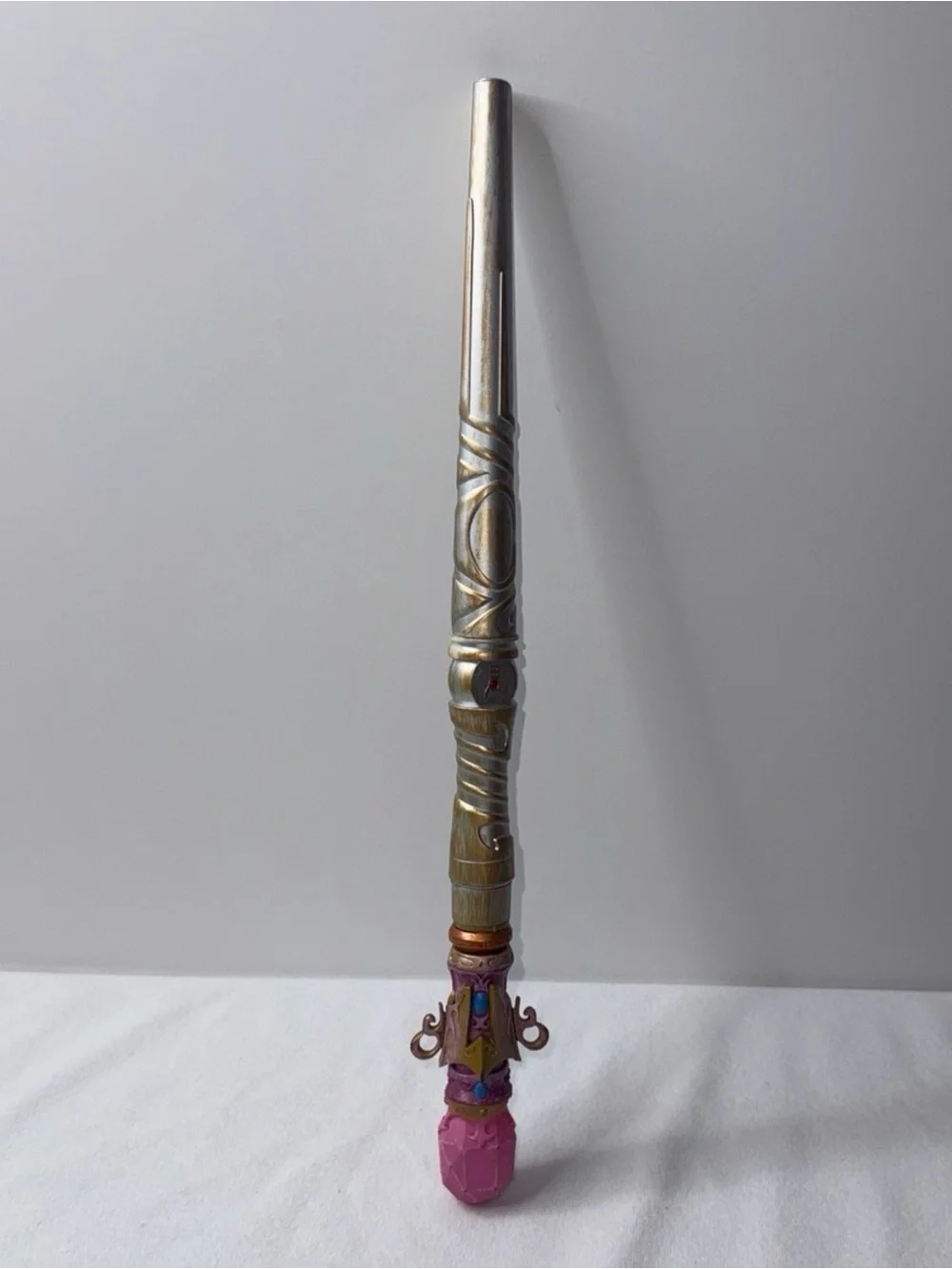Ornate Decorative Wand with Pink Gem Accent
